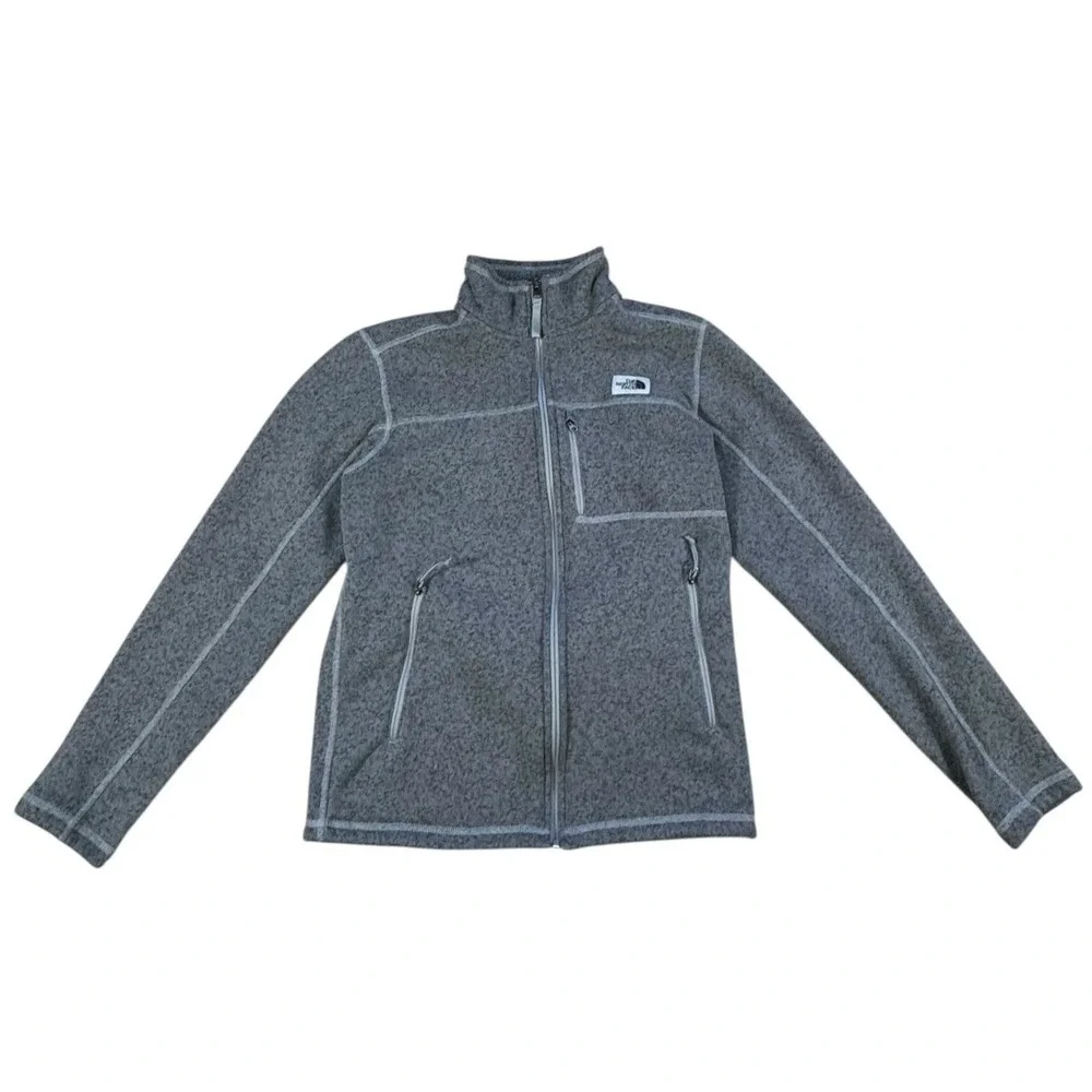 The North Face Jacket Mens Small Gray Gordon Lyons Full Zip Fleece Zip Up Jacket